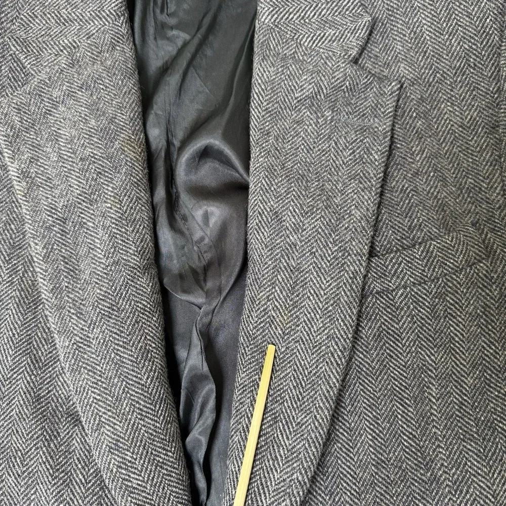 Vintage American Trend Men's Blazer Sport Coat 44R Gray Tweed Lambswool USA Made